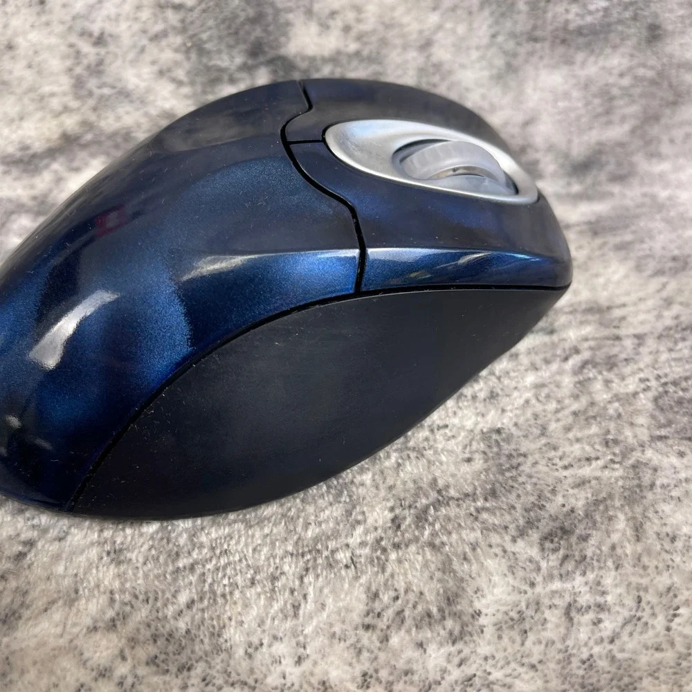 Vtg Microsoft Wireless IntelliMouse Explorer 2.0 Blue Y2K CIB Tested